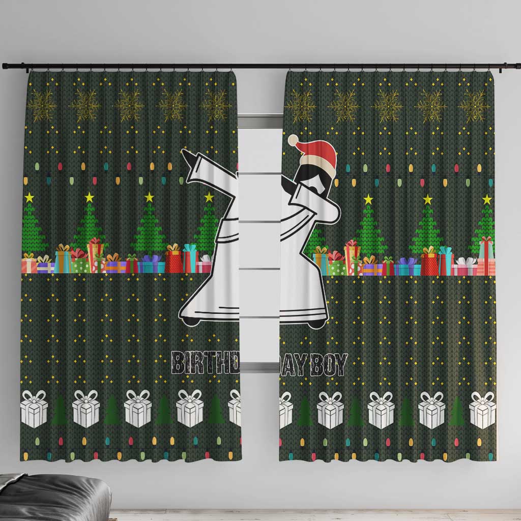 Jesus Birthday Boy Christmas Window Curtain Funny Xmas Holiday Patterns - Wonder Print Shop