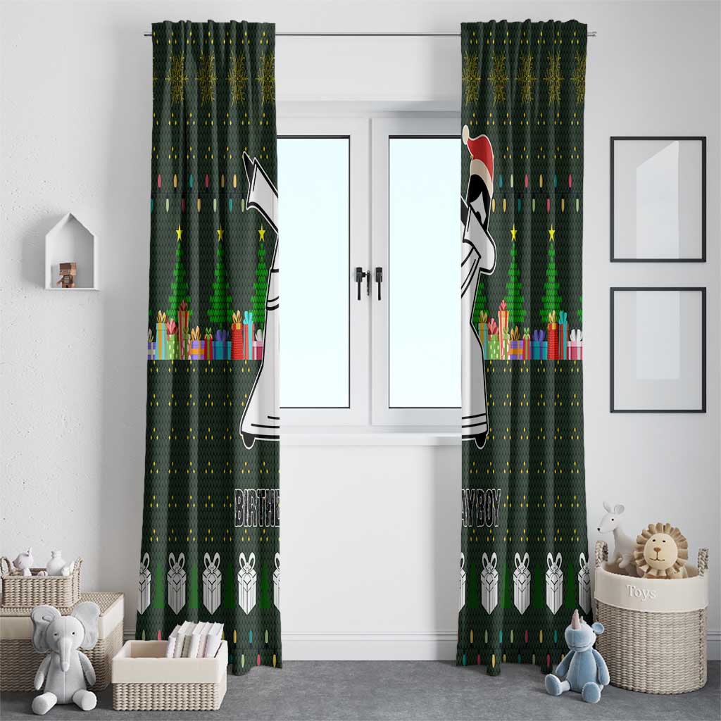 Jesus Birthday Boy Christmas Window Curtain Funny Xmas Holiday Patterns - Wonder Print Shop