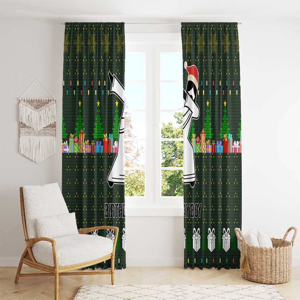Jesus Birthday Boy Christmas Window Curtain Funny Xmas Holiday Patterns - Wonder Print Shop