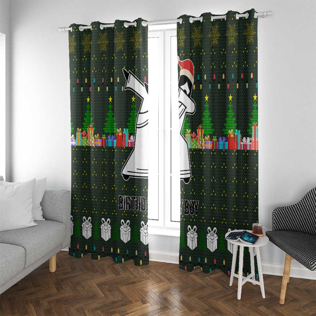 Jesus Birthday Boy Christmas Window Curtain Funny Xmas Holiday Patterns - Wonder Print Shop