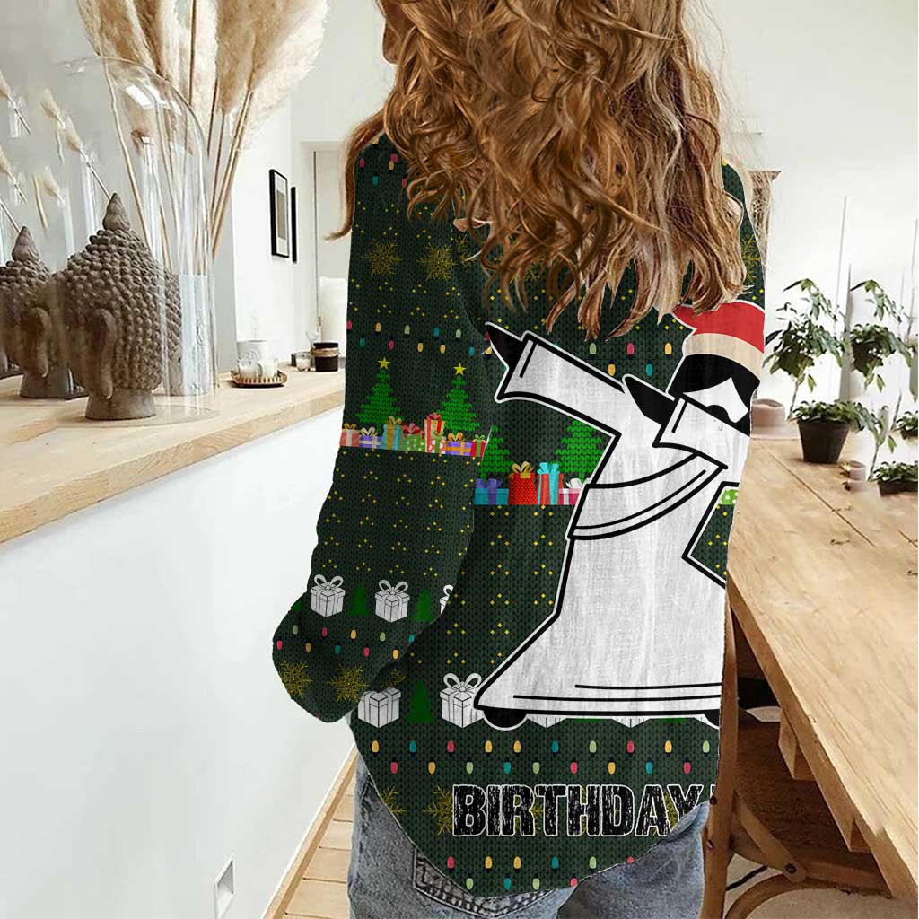Jesus Birthday Boy Christmas Women Casual Shirt Funny Xmas Holiday Patterns - Wonder Print Shop
