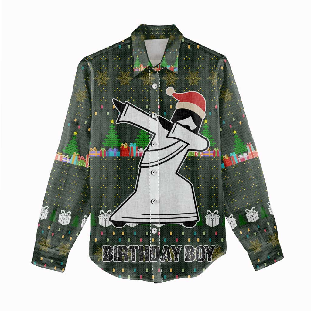 Jesus Birthday Boy Christmas Women Casual Shirt Funny Xmas Holiday Patterns - Wonder Print Shop