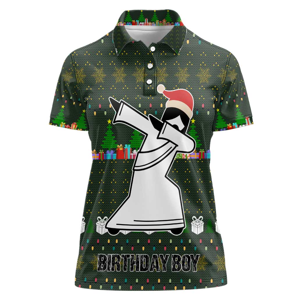 Jesus Birthday Boy Christmas Women Polo Shirt Funny Xmas Holiday Patterns - Wonder Print Shop