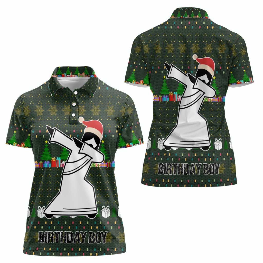 Jesus Birthday Boy Christmas Women Polo Shirt Funny Xmas Holiday Patterns - Wonder Print Shop