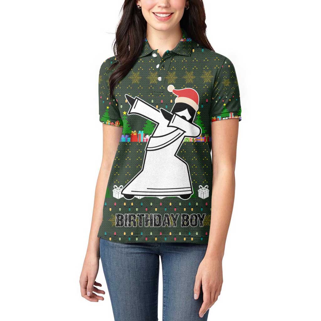 Jesus Birthday Boy Christmas Women Polo Shirt Funny Xmas Holiday Patterns - Wonder Print Shop