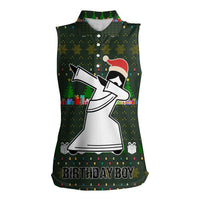 Jesus Birthday Boy Christmas Women Sleeveless Polo Shirt Funny Xmas Holiday Patterns - Wonder Print Shop