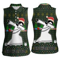 Jesus Birthday Boy Christmas Women Sleeveless Polo Shirt Funny Xmas Holiday Patterns - Wonder Print Shop