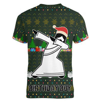 Jesus Birthday Boy Christmas Women V-Neck T-Shirt Funny Xmas Holiday Patterns - Wonder Print Shop