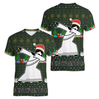 Jesus Birthday Boy Christmas Women V-Neck T-Shirt Funny Xmas Holiday Patterns - Wonder Print Shop