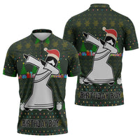 Jesus Birthday Boy Christmas Zipper Polo Shirt Funny Xmas Holiday Patterns - Wonder Print Shop