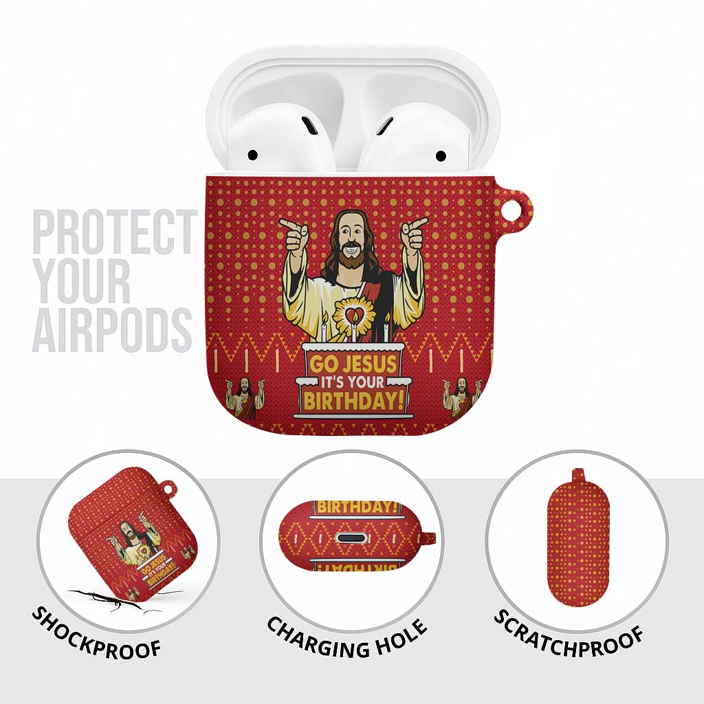 Jesus Birthday Christmas AirPods Case Funny Xmas Holiday Patterns - Wonder Print Shop