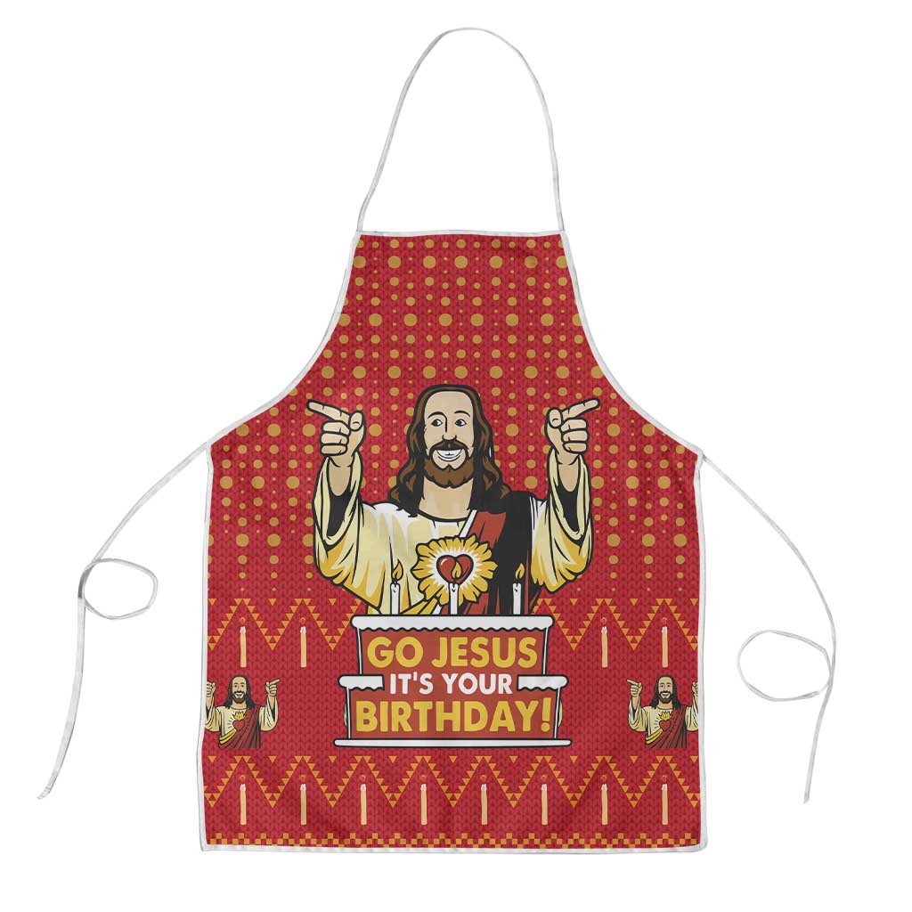 Jesus Birthday Christmas Apron Funny Xmas Holiday Patterns - Wonder Print Shop