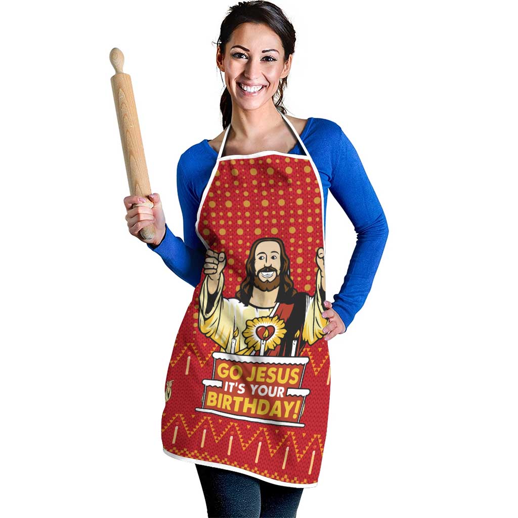 Jesus Birthday Christmas Apron Funny Xmas Holiday Patterns - Wonder Print Shop