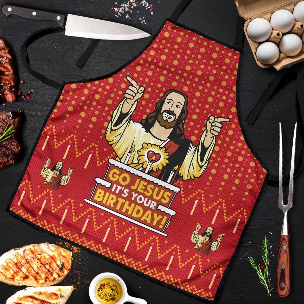 Jesus Birthday Christmas Apron Funny Xmas Holiday Patterns - Wonder Print Shop