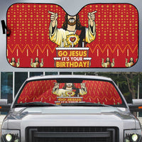 Jesus Birthday Christmas Auto Sun Shade Funny Xmas Holiday Patterns - Wonder Print Shop