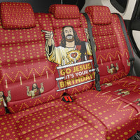 Jesus Birthday Christmas Back Car Seat Cover Funny Xmas Holiday Patterns - Wonder Print Shop