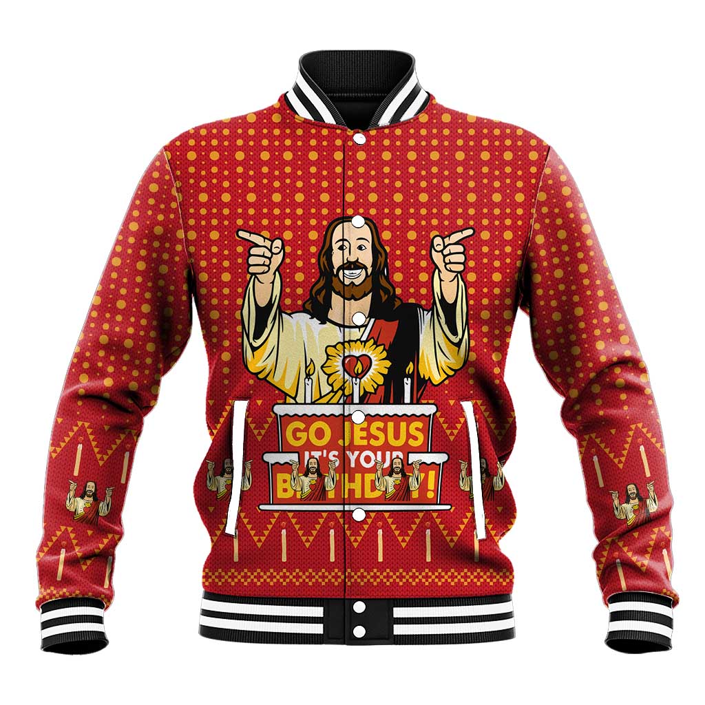 Jesus Birthday Christmas Baseball Jacket Funny Xmas Holiday Patterns - Wonder Print Shop