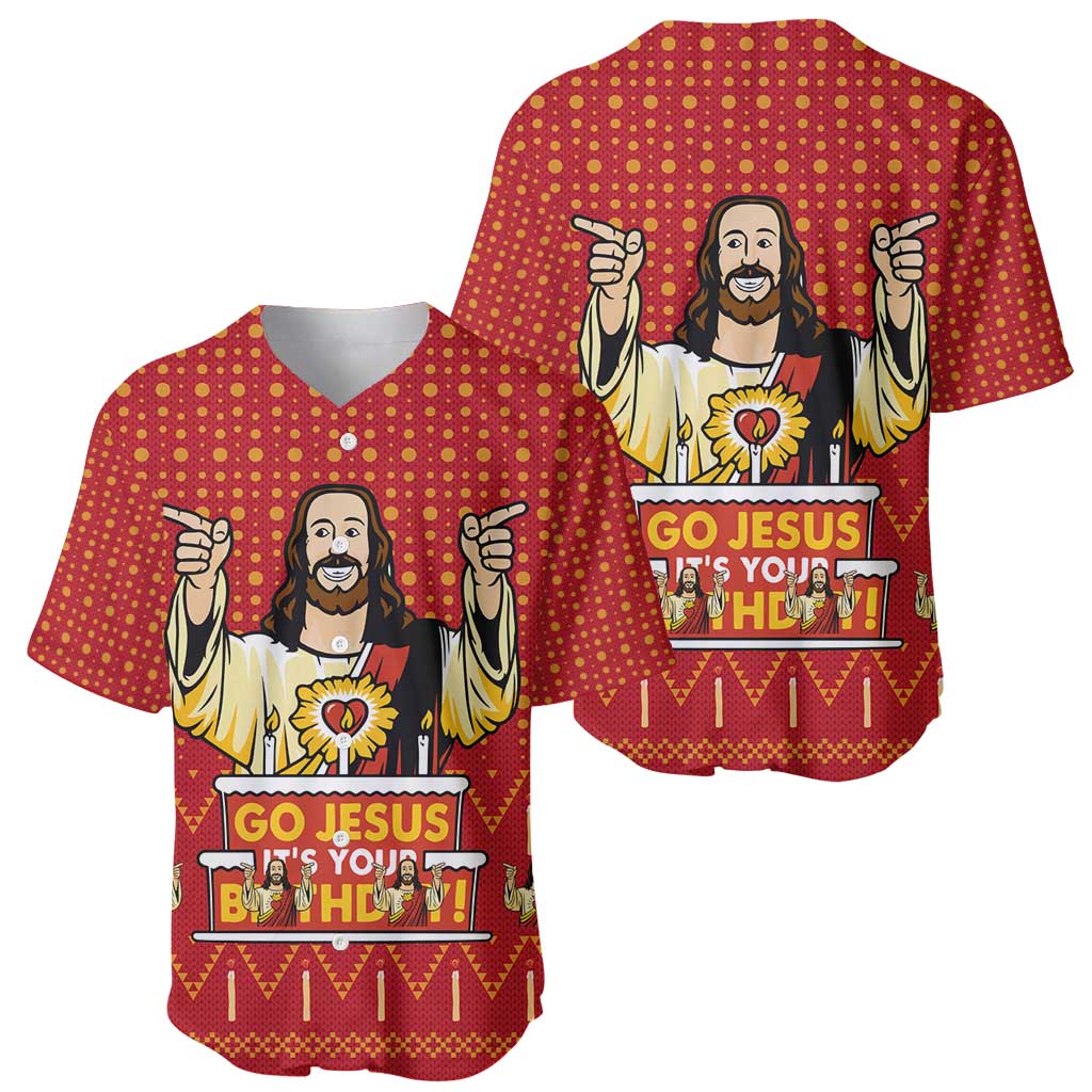 Jesus Birthday Christmas Baseball Jersey Funny Xmas Holiday Patterns - Wonder Print Shop