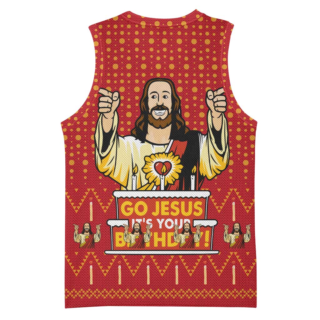 Jesus Birthday Christmas Basketball Jersey Funny Xmas Holiday Patterns - Wonder Print Shop