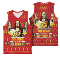 Jesus Birthday Christmas Basketball Jersey Funny Xmas Holiday Patterns - Wonder Print Shop