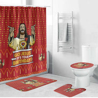 Jesus Birthday Christmas Bathroom Set Funny Xmas Holiday Patterns - Wonder Print Shop