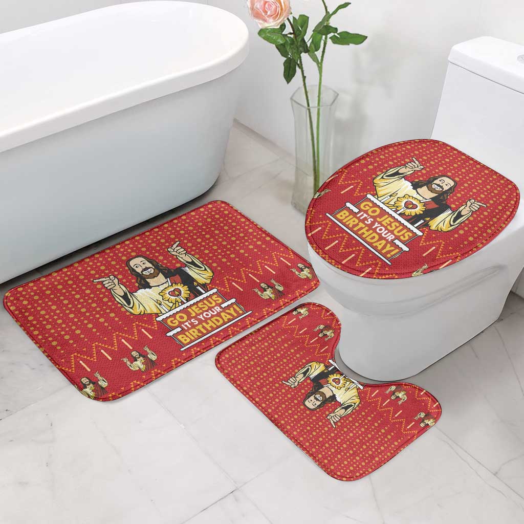Jesus Birthday Christmas Bathroom Set Funny Xmas Holiday Patterns - Wonder Print Shop
