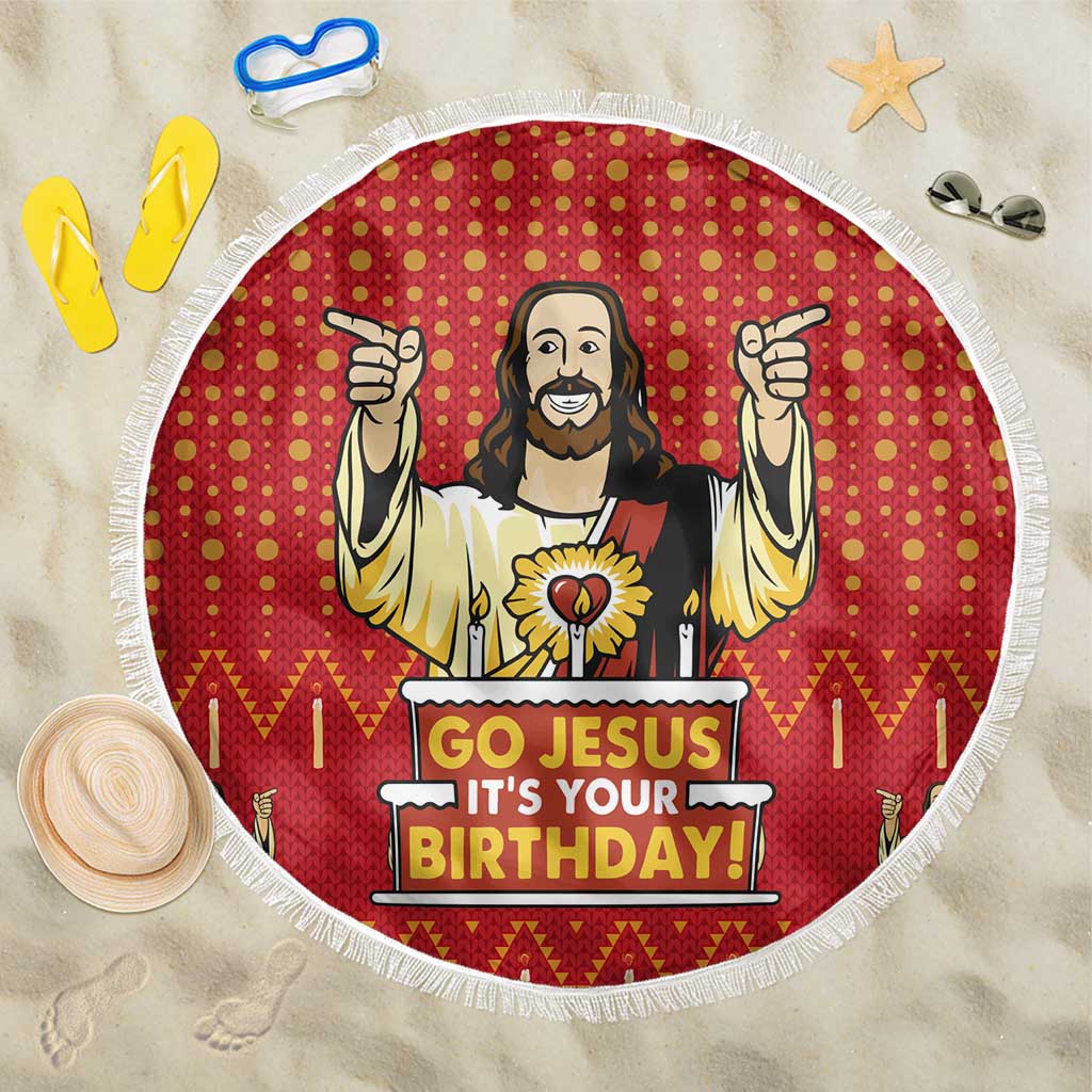 Jesus Birthday Christmas Beach Blanket Funny Xmas Holiday Patterns - Wonder Print Shop