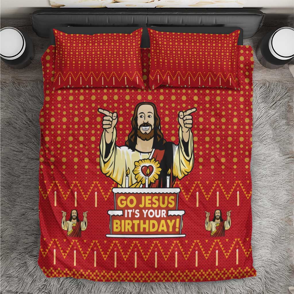 Jesus Birthday Christmas Bedding Set Funny Xmas Holiday Patterns - Wonder Print Shop