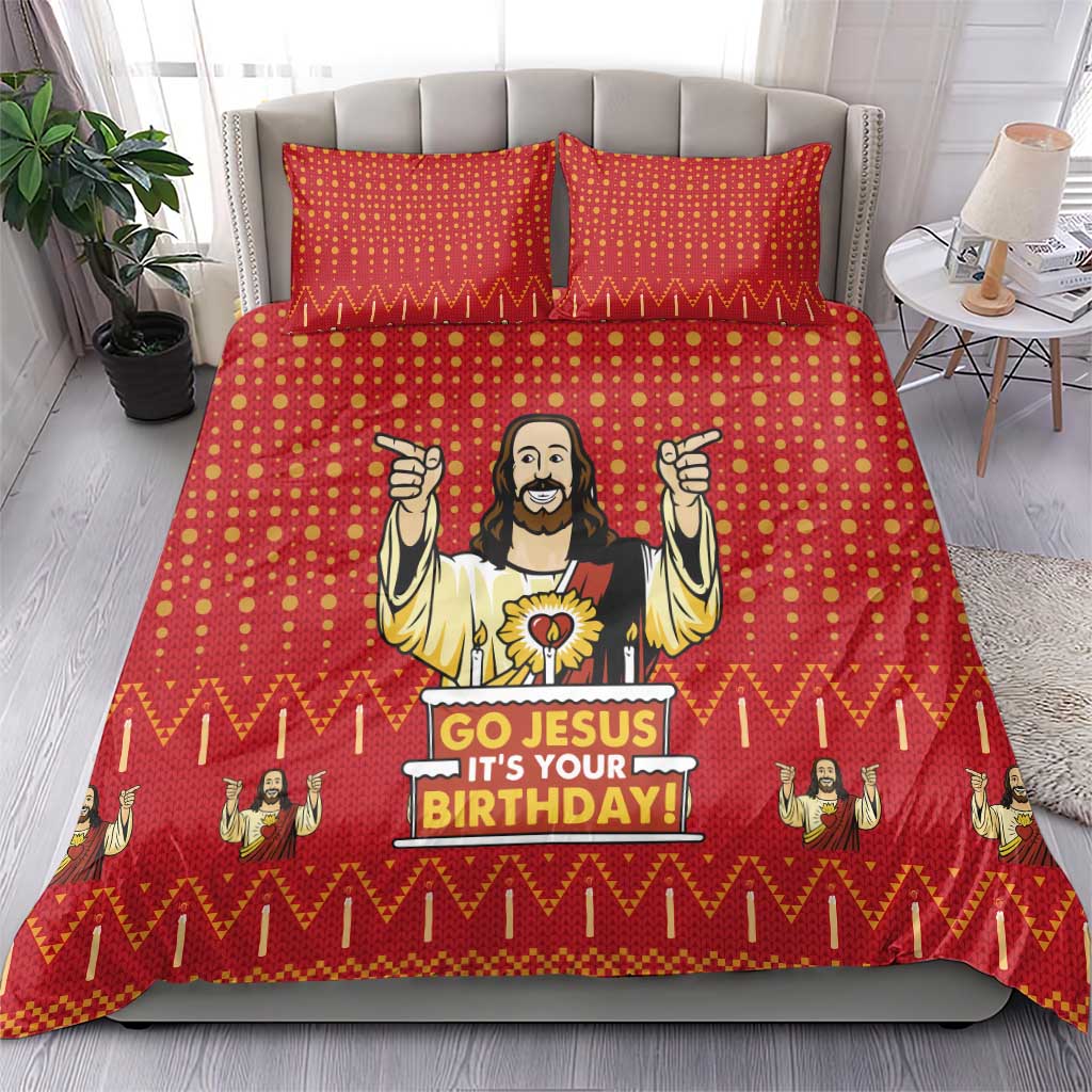 Jesus Birthday Christmas Bedding Set Funny Xmas Holiday Patterns - Wonder Print Shop