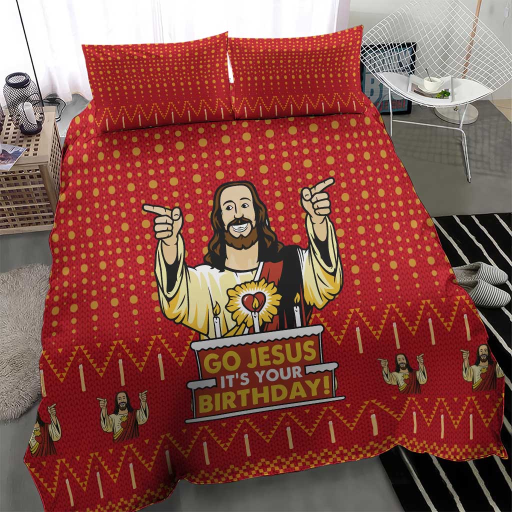 Jesus Birthday Christmas Bedding Set Funny Xmas Holiday Patterns - Wonder Print Shop