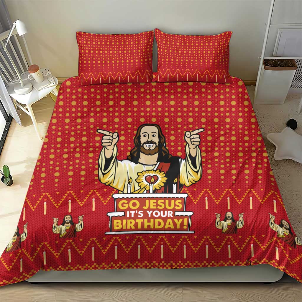 Jesus Birthday Christmas Bedding Set Funny Xmas Holiday Patterns - Wonder Print Shop