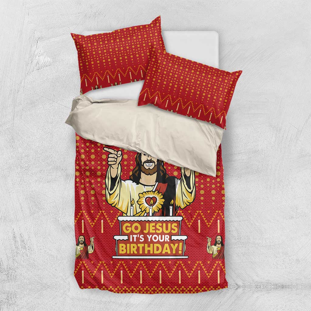 Jesus Birthday Christmas Bedding Set Funny Xmas Holiday Patterns - Wonder Print Shop