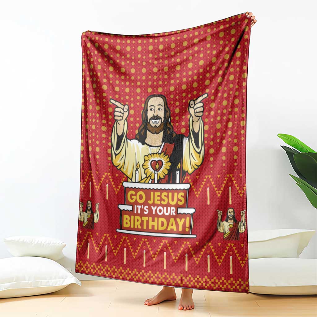 Jesus Birthday Christmas Blanket Funny Xmas Holiday Patterns - Wonder Print Shop