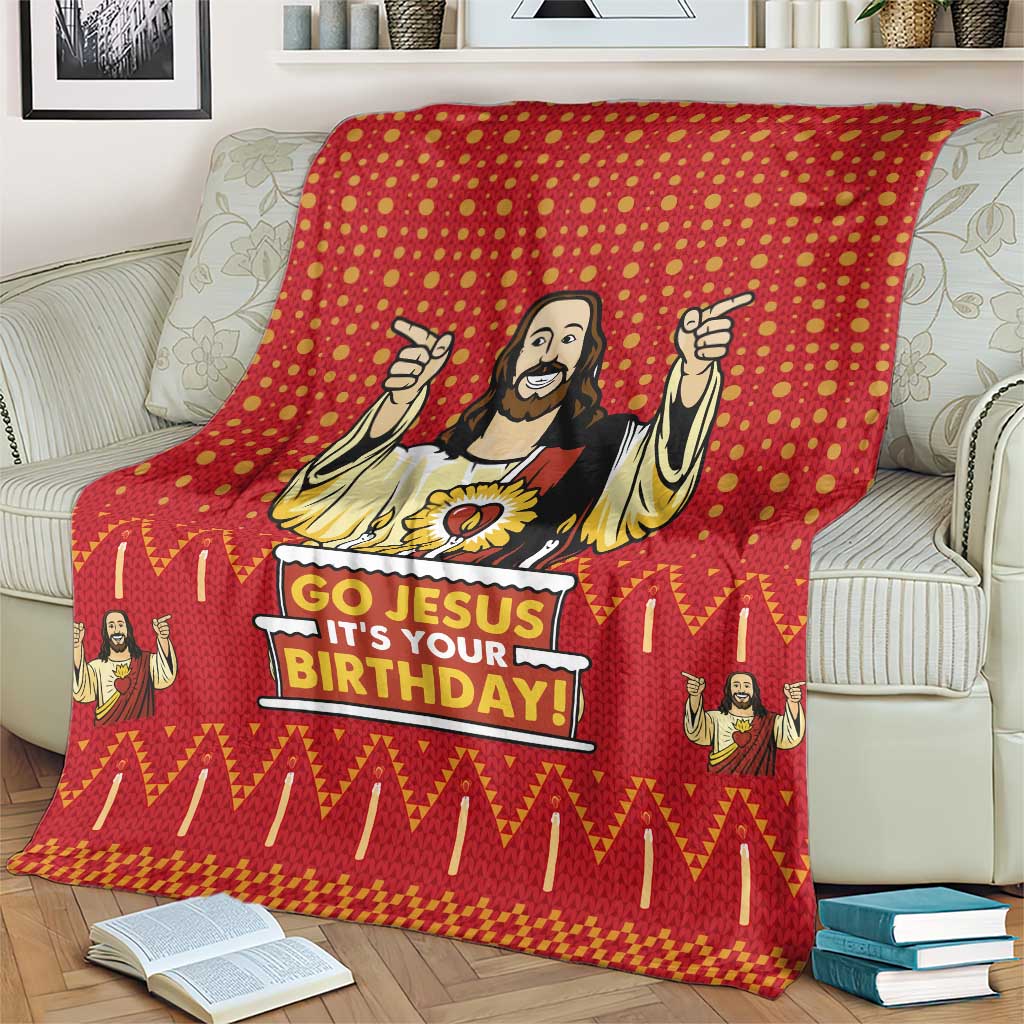Jesus Birthday Christmas Blanket Funny Xmas Holiday Patterns - Wonder Print Shop