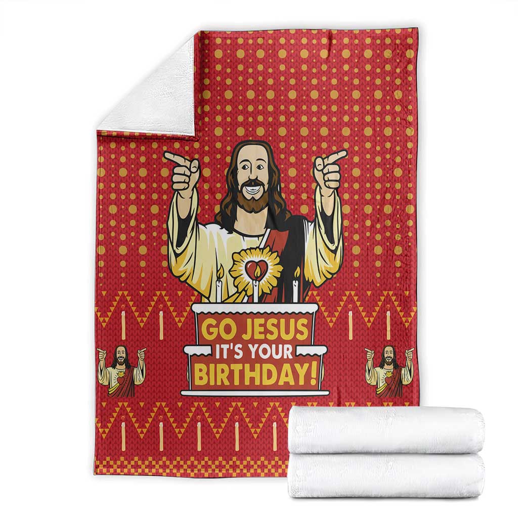 Jesus Birthday Christmas Blanket Funny Xmas Holiday Patterns - Wonder Print Shop