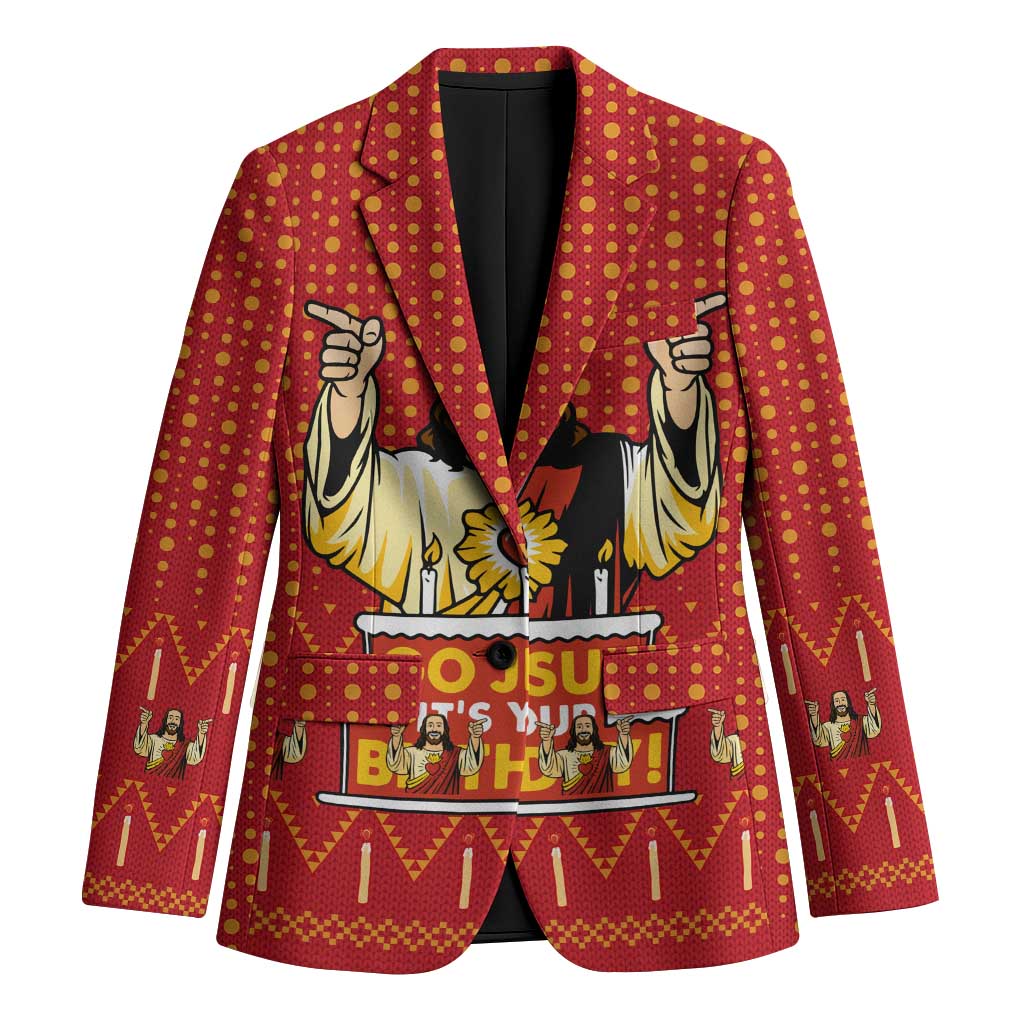 Jesus Birthday Christmas Blazer Funny Xmas Holiday Patterns - Wonder Print Shop