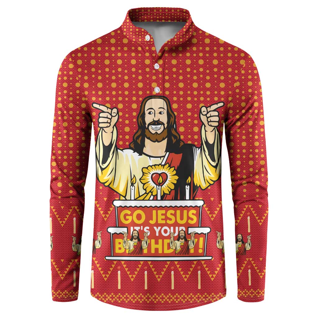 Jesus Birthday Christmas Button Sweatshirt Funny Xmas Holiday Patterns - Wonder Print Shop