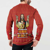 Jesus Birthday Christmas Button Sweatshirt Funny Xmas Holiday Patterns - Wonder Print Shop