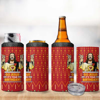 Jesus Birthday Christmas 4 in 1 Can Cooler Tumbler Funny Xmas Holiday Patterns - Wonder Print Shop