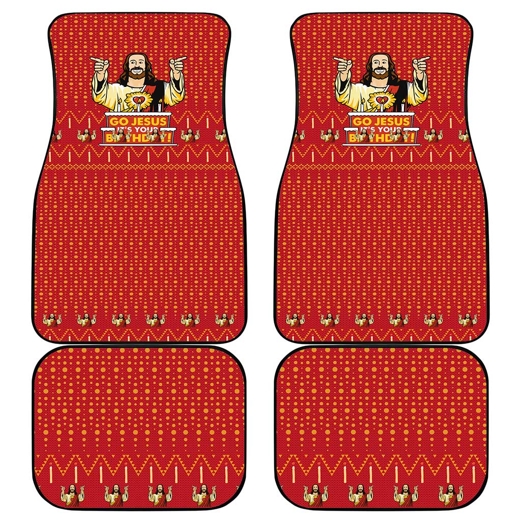 Jesus Birthday Christmas Car Mats Funny Xmas Holiday Patterns - Wonder Print Shop