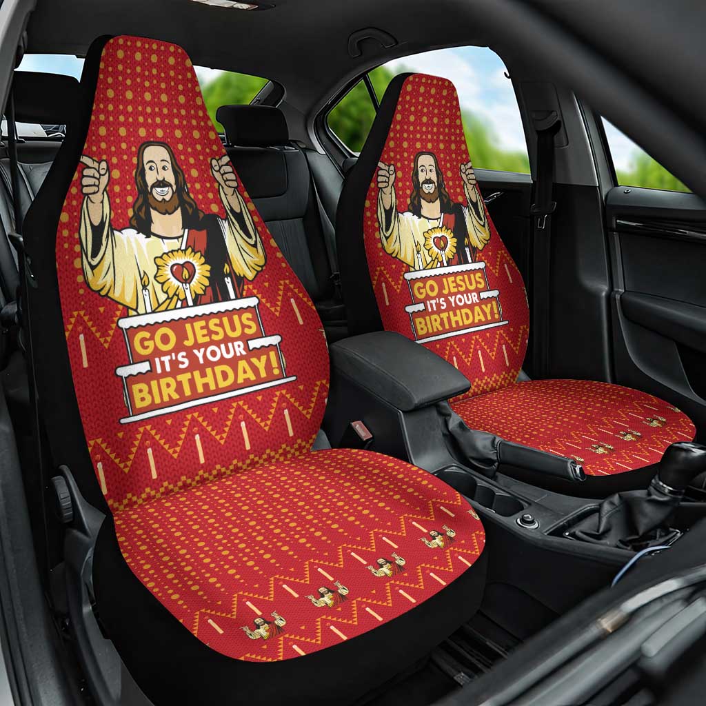 Jesus Birthday Christmas Car Seat Cover Funny Xmas Holiday Patterns - Wonder Print Shop