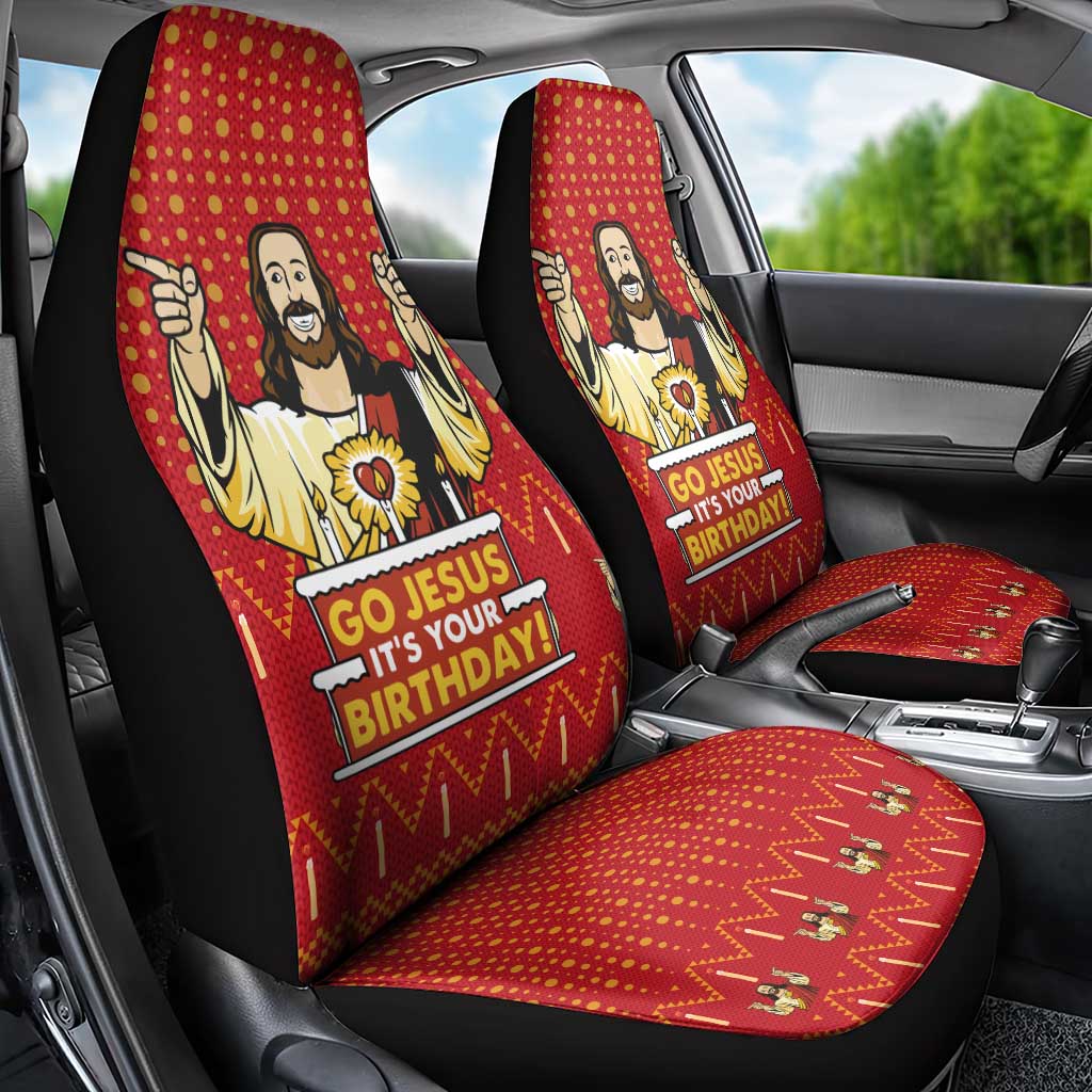 Jesus Birthday Christmas Car Seat Cover Funny Xmas Holiday Patterns - Wonder Print Shop