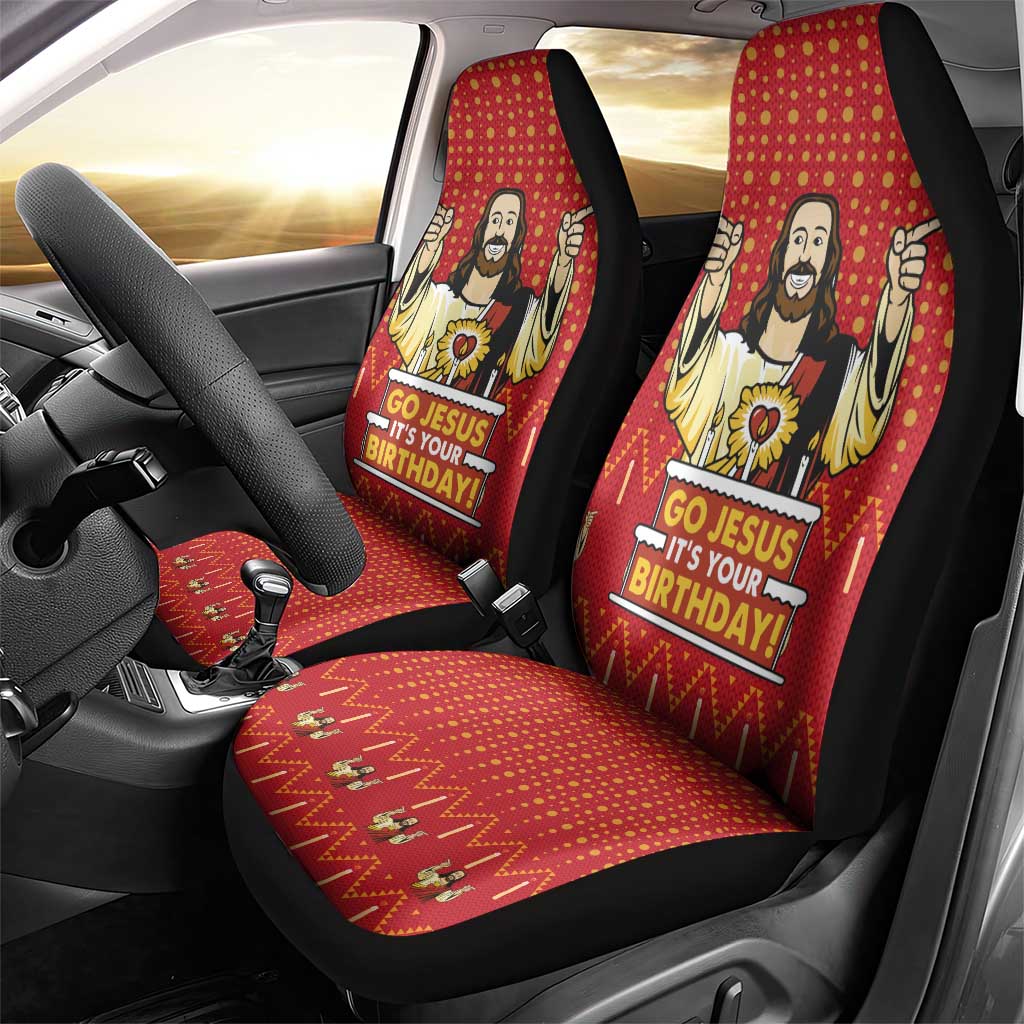 Jesus Birthday Christmas Car Seat Cover Funny Xmas Holiday Patterns - Wonder Print Shop