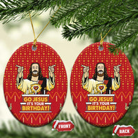 Jesus Birthday Christmas Ceramic Ornament Funny Xmas Holiday Patterns - Wonder Print Shop