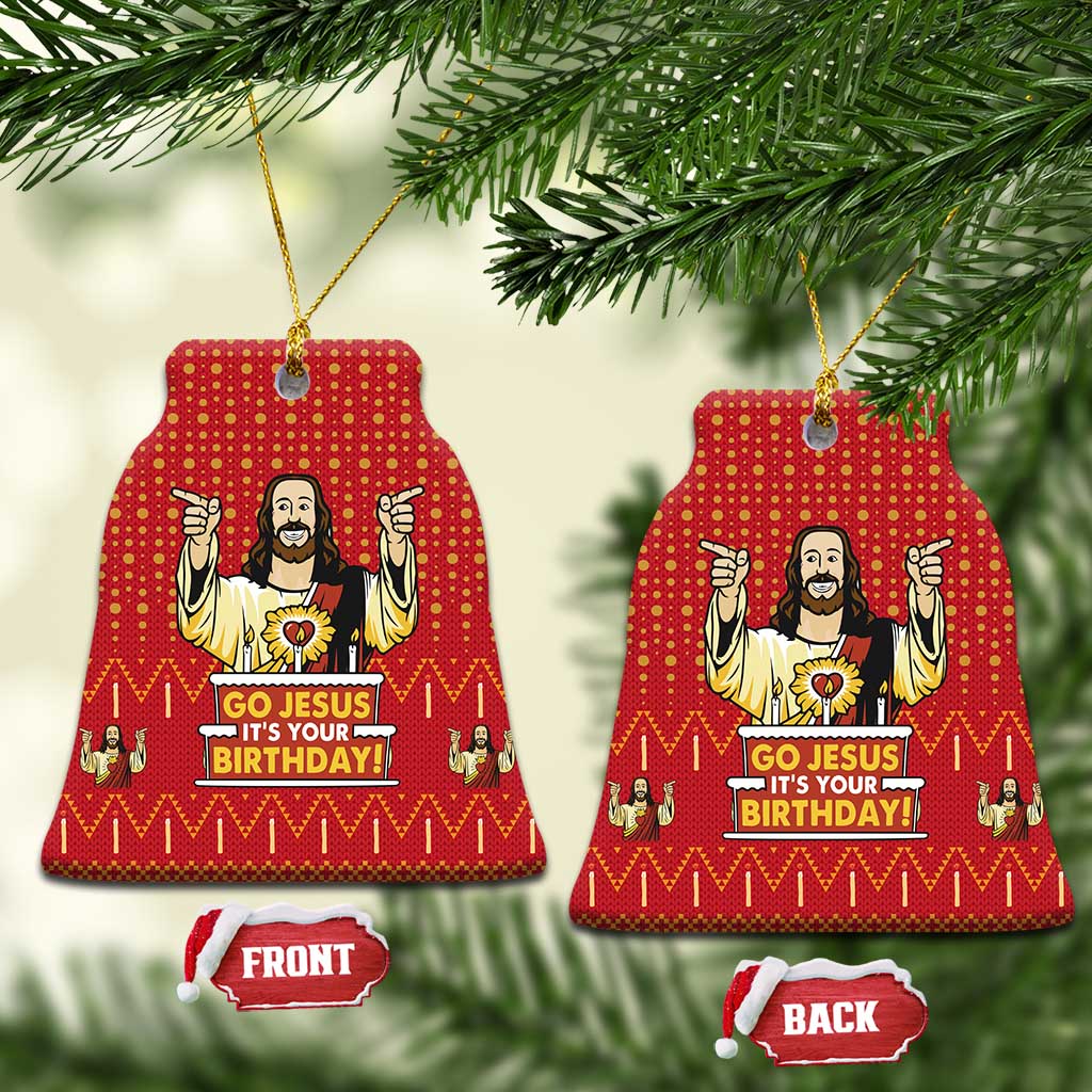 Jesus Birthday Christmas Ceramic Ornament Funny Xmas Holiday Patterns - Wonder Print Shop