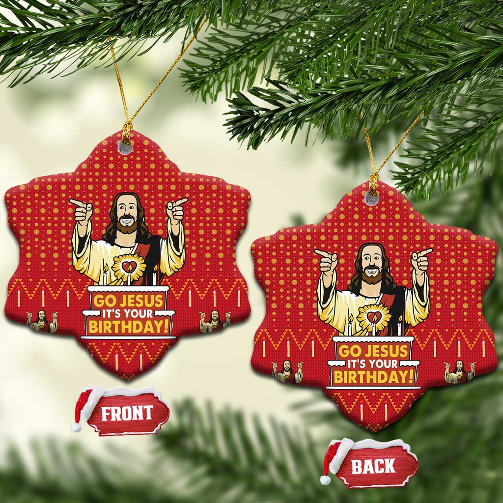 Jesus Birthday Christmas Ceramic Ornament Funny Xmas Holiday Patterns - Wonder Print Shop