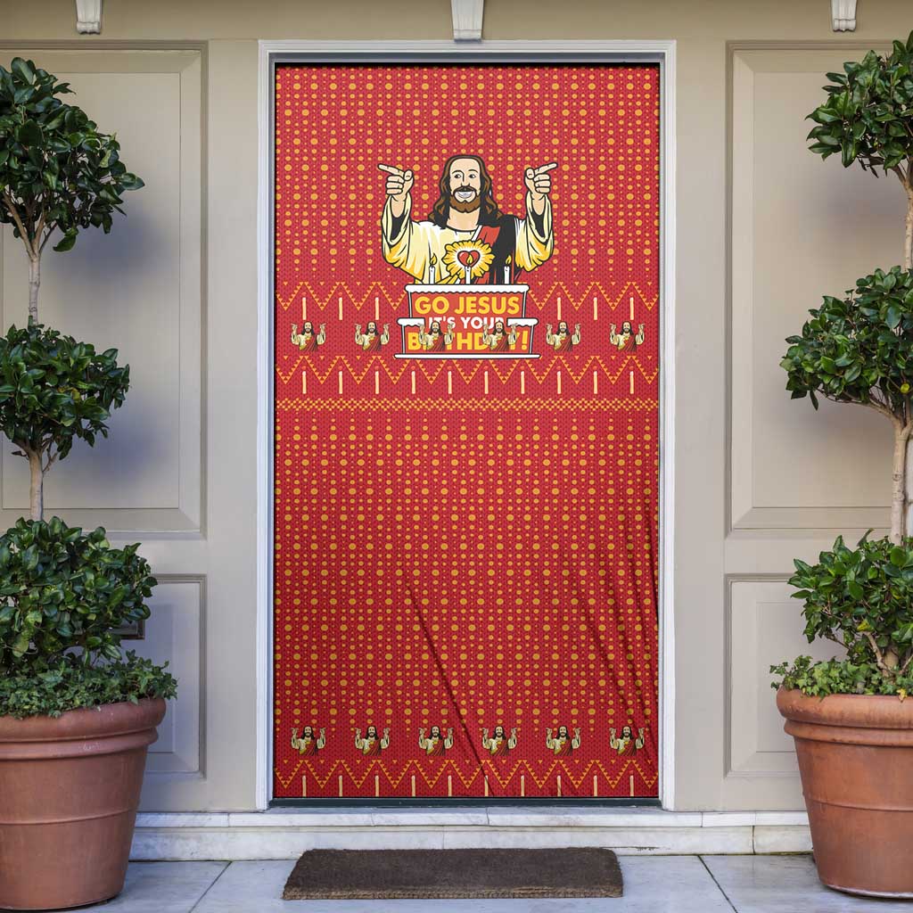 Jesus Birthday Christmas Door Cover Funny Xmas Holiday Patterns - Wonder Print Shop