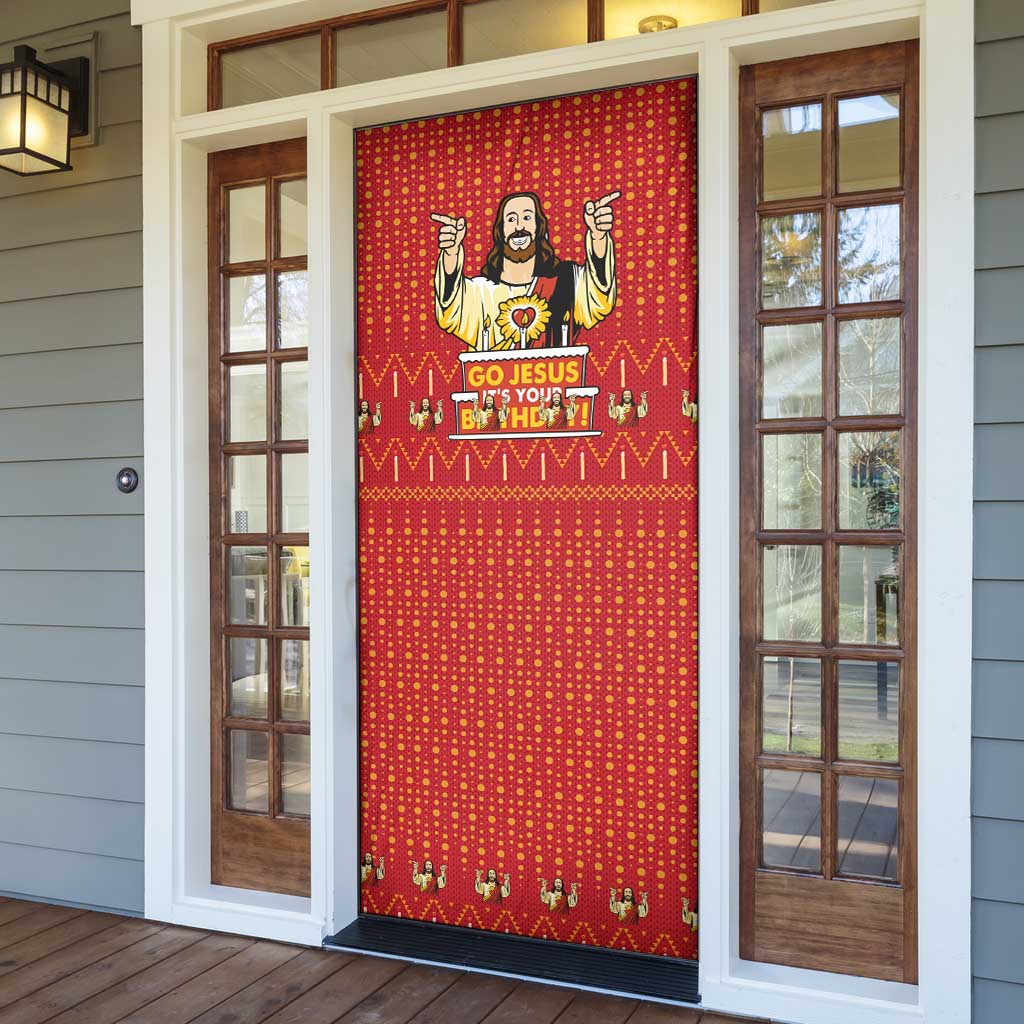 Jesus Birthday Christmas Door Cover Funny Xmas Holiday Patterns - Wonder Print Shop