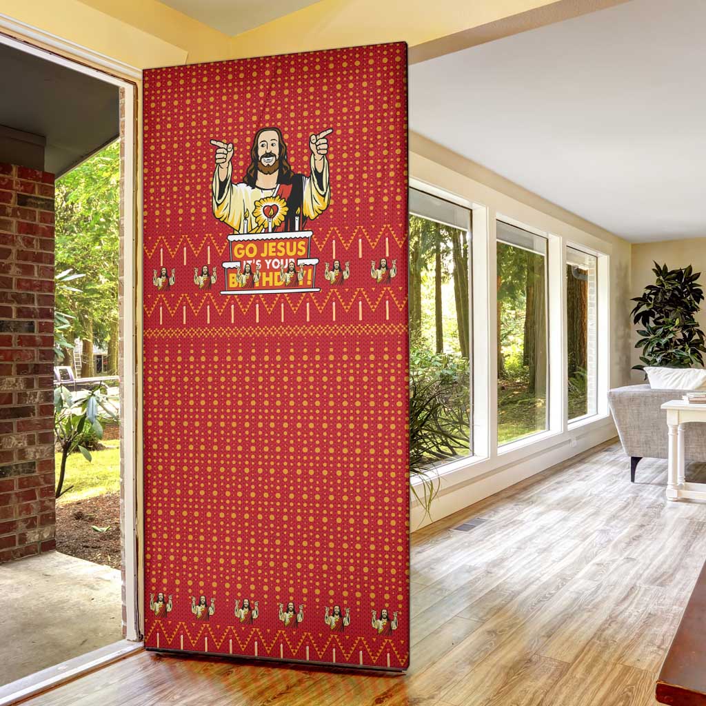 Jesus Birthday Christmas Door Cover Funny Xmas Holiday Patterns - Wonder Print Shop