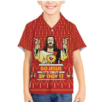 Jesus Birthday Christmas Family Matching Mermaid Dress and Hawaiian Shirt Funny Xmas Holiday Patterns - Wonder Print Shop